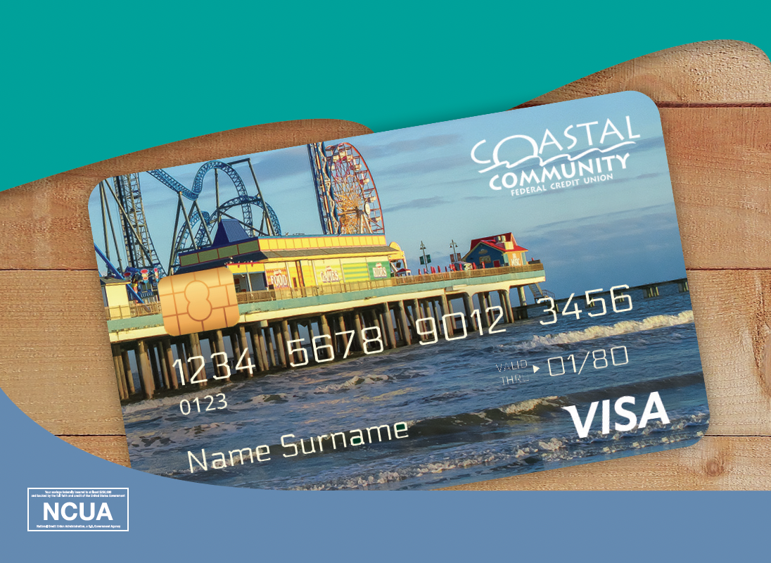 Mockup of Coastal Community FCU Visa Credit Card